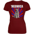 thumbnail image 1 of Cat 4th of July Meowica Juniors Soft T Shirt Garnet Red X-LG, 1 of 1
