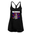 thumbnail image 1 of Cat 4th of July Meowica Juniors Twist Tank Top Black X-LG, 1 of 1