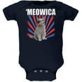 thumbnail image 1 of Cat 4th of July Meowica Navy Soft Baby One Piece - 12 month, 1 of 1