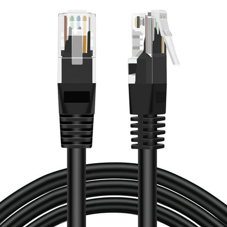 Cat 5e Ethernet Cable 25ft, Cat 5 Internet Patch Cable Cat5e Cable RJ45 Connector LAN Network Cable Cat5 Wire Patch Cord Snagless Computer Ether Wire (50 Foot Black)