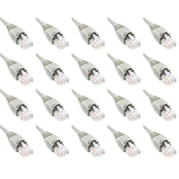 Cat 5e Ethernet patch cord 3 feet GREY Cable (20Pack)