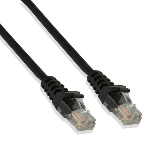 Cat-5e UTP Ethernet Network Cable RJ45 Lan Wire Black 1FT