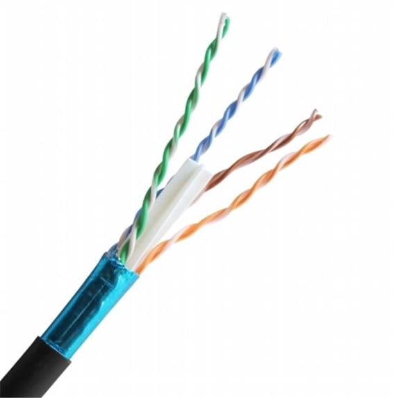 Cat 6 550 MHz Shielded Solid Black Bulk Cable 1000 ft.