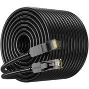 Cat 6 Ethernet Cable 300 ft, Indoor/Outdoor High Speed 10Gbps Internet Cable, Black RJ45 LAN Patch Cord for Gaming, PC, TV, Router, Printer