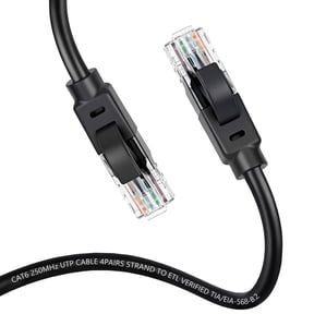 Cat 6 Ethernet Cable 1 ft, High Speed 1Gbps Internet Network Cable, Cat6 Ethernet Patch Cable Long, Computer LAN Cable with Free Clips & Straps for Router, Modem, PS4/5,Fast Gaming