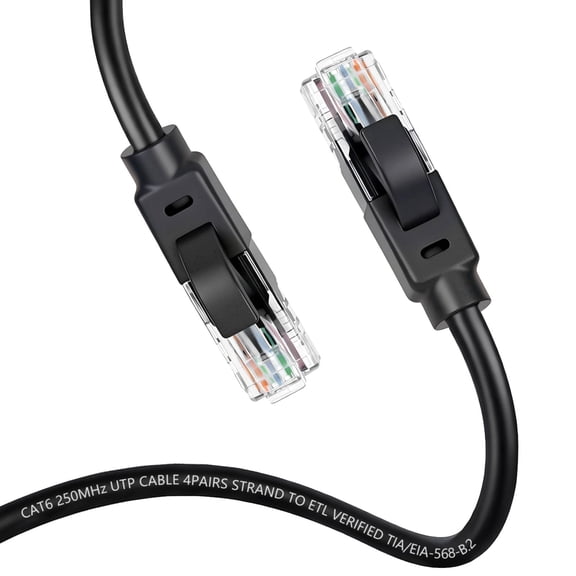 Cat 6 Ethernet Cable 1 ft, High Speed 1Gbps Internet Network Cable, Cat6 Ethernet Patch Cable Long, Computer LAN Cable with Free Clips & Straps for Router, Modem, PS4/5,Fast Gaming