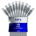 Cat 6 Cable 10 Ft (10Pack) HighSpeed Lan Cable, Cable, Patch Cable, And