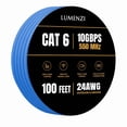 thumbnail image 1 of Cat 6 Ethernet Cable 100 FT in Blue 10 Gbps Speed Network Long Round RJ45 Outdoor Indoor Direct Burial Bare Copper LAN Patch Cable for Router Gaming PS5 XBOX Printer Computer CCTV Switch, 1 of 7