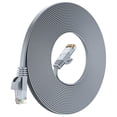 thumbnail image 1 of Cat6 Ethernet Cable 100ft, Gray - Flat High-Speed Network Cables for Gaming, Streaming, Router, Modem, PC, PS5, Xbox - Durable & Space-Saving Design, 1 of 7