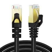 Cat 6 Ethernet Cable 100ft, Ethernet Patch Cable Cat6 RJ45 Cable Connector LAN Network Gigabit Internet Wire Patch Cord - Premium Snagless Computer Ether Wire (100 Foot Black)
