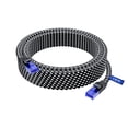 thumbnail image 1 of Cat 6 Ethernet Cable, 25 ft, Easy-Hide Flat Super-Durable Black Braided Network LAN Internet Cable/Cord, 1 of 9
