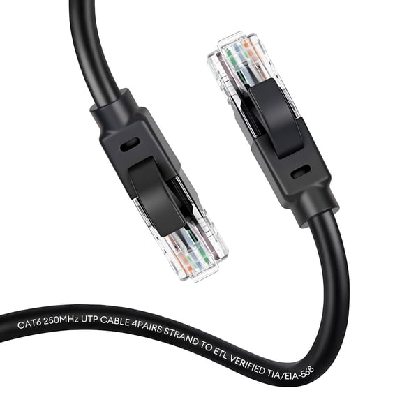 Cat 6 Ethernet Cable 3 ft, High Speed 1Gbps Internet Network Cable, Cat6 Ethernet Patch Cable Long, Computer LAN Cable with Free Clips & Straps for Router, Modem, PS4/5,Fast Gaming