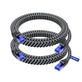 thumbnail image 1 of Cat 6 Ethernet Cable, 6 ft, 2 Pack Easy-Hide Flat Super-Durable Black Braided Network LAN Internet Cable/Cord, 1 of 8