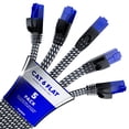 thumbnail image 1 of Cat 6 Ethernet Cable, 6 ft, 5 Pack Easy-Hide Flat Super-Durable Black Braided Network LAN Internet Cable/Cord, 1 of 8