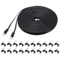 thumbnail image 1 of Cat 6 Ethernet Cable 98ft, 32AWG 250MHz Flat High Speed RJ45 Cat6 Internet Network Patch Cord with Clips , Black, 1 of 6