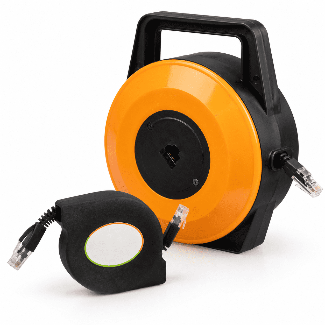 Cat 6 Ethernet Cable, Orange, 50 Feet, Retractable Reel with Male ...