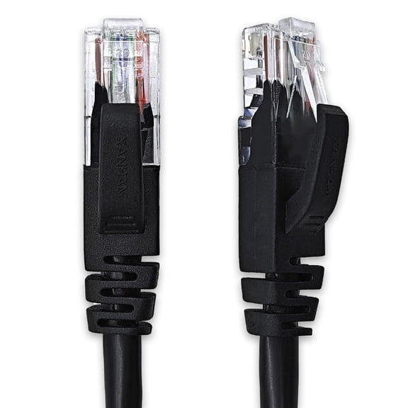 Cat 6 Ethernet Cable ft Network RJ45 Unshielded Cat6 Patch Internet for PC, TV, Laptop, Router and Printer, Black, 1 Pack