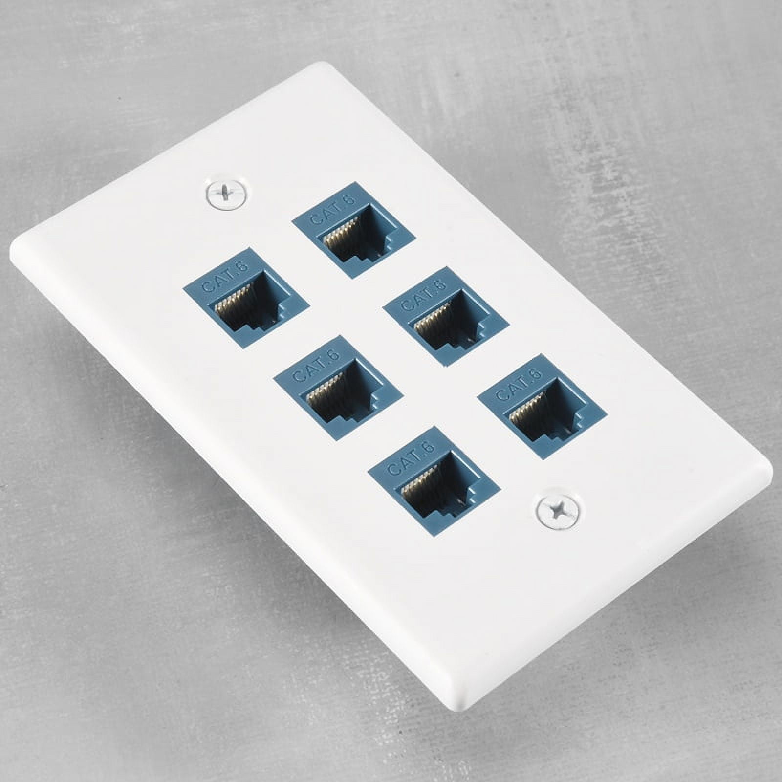 Cat 6 Ethernet Wall Plate 6 Port,Ethernet Wall Plate Female - Walmart ...