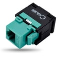 thumbnail image 1 of Cat 6 RJ45 Keystone Jack 180° Horizontal UTP Network Ethernet Tooless Green 25 Pack, 1 of 5