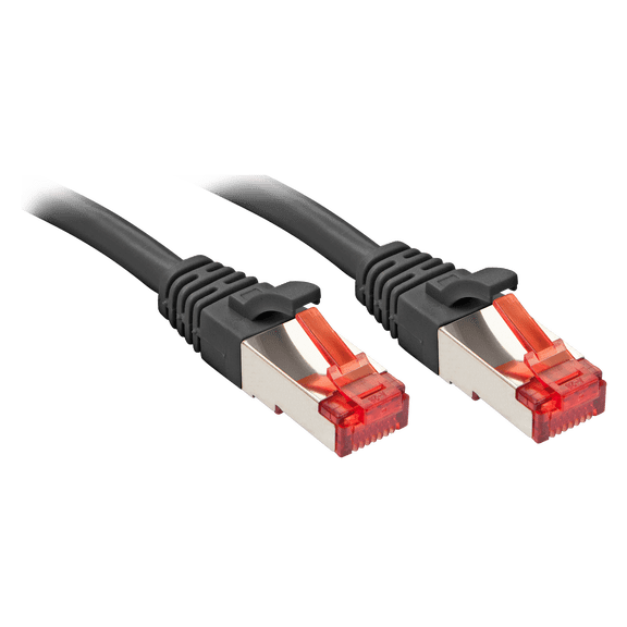 Cat.6 S/FTP cable, black, 0.3m