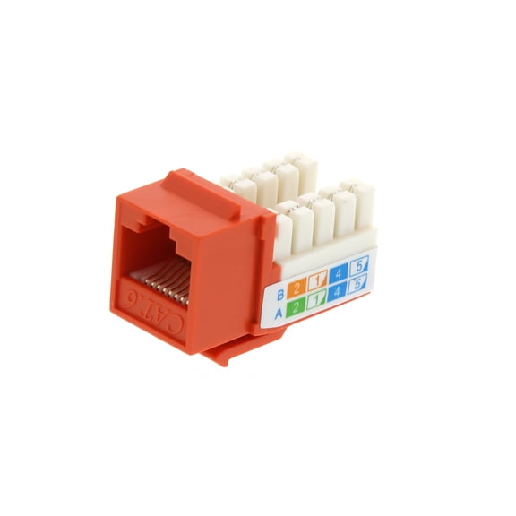 Cat 6 SpeedTerm™ Keystone Jack – 90 Degree 110 Punch Down UTP – Orange
