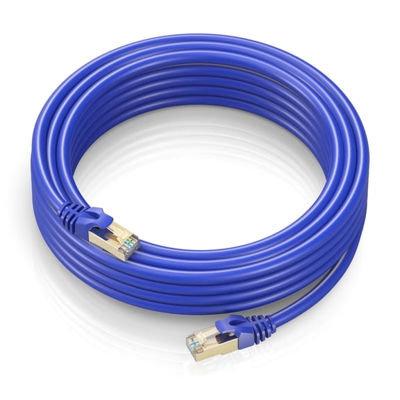 Cat 7 Ethernet Cable 100 ft - High-Speed Cat7 Internet & Network LAN Patch Cables, RJ45 Connectors - Perfect for Gaming, Streaming, and More (Blue)
