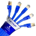 thumbnail image 1 of Ethernet Cable 12ft, 5-Pack (Blue) - Cat7 High-Speed LAN Cords for Gaming, Streaming, Router, Modem, PC, PS5, Xbox - Slim & Durable Design (12 Feet), 1 of 6