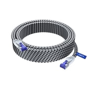 Maximm 25 ft Cat 7 Ethernet Cable, Flat Braided High-Speed Network Internet Patch Cord, White