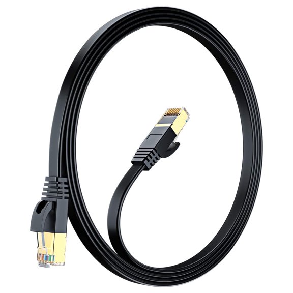 Ethernet Cable 25ft, (Black) - Cat7 High-Speed LAN Cords for Gaming, Streaming, Router, Modem, PC, PS5, Xbox - Slim & Durable Design (25 Feet)