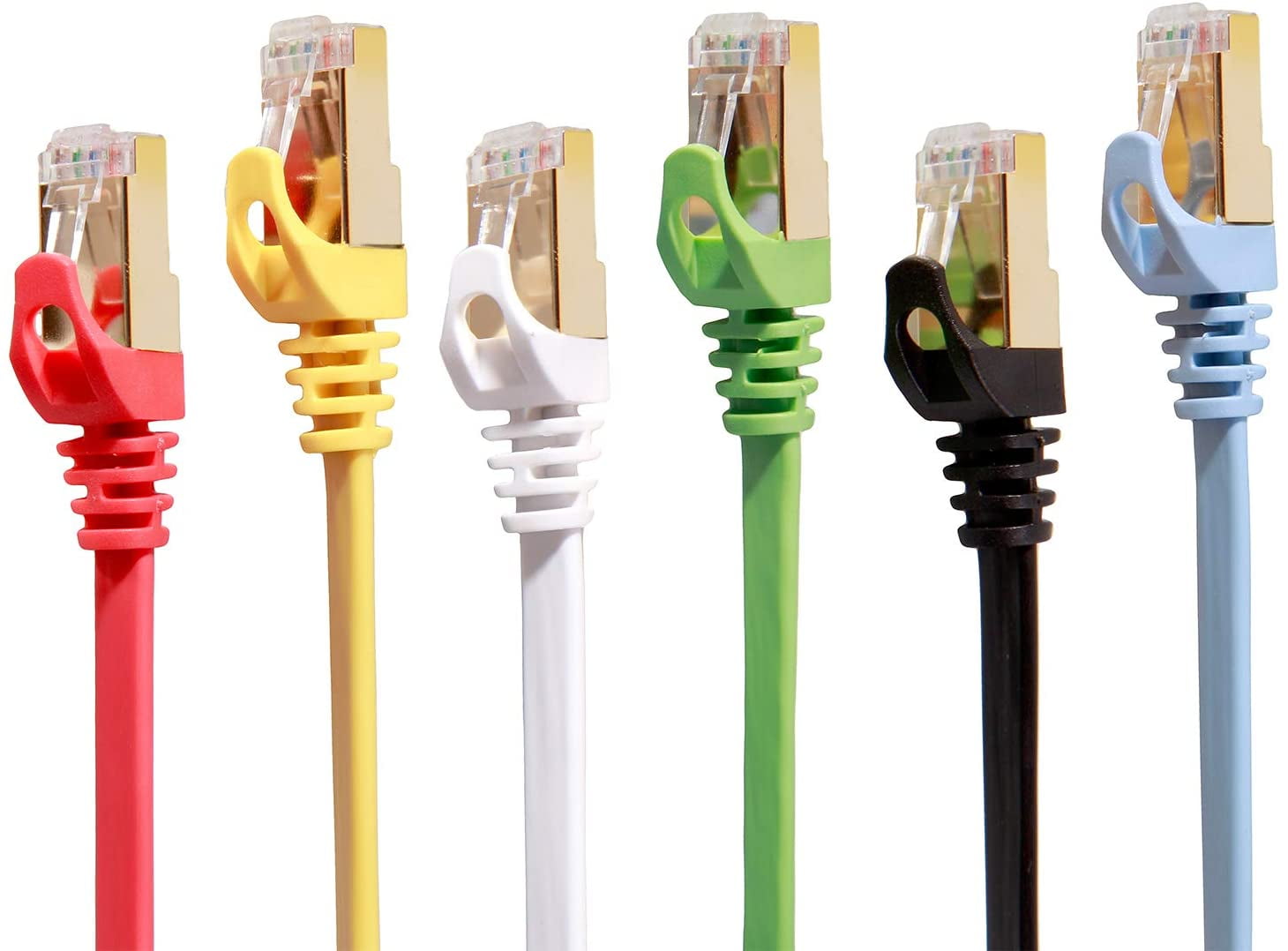 Cat 7 Cable 3 ft, 6Pack, Highest Speed Cable, Cat7 Flat