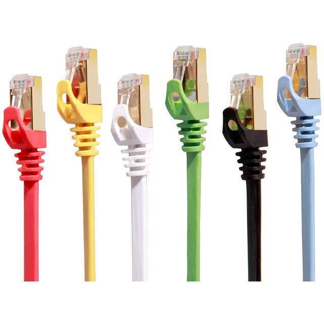 Cat 7 Cable 3 ft, 6Pack, Highest Speed Cable, Cat7 Flat