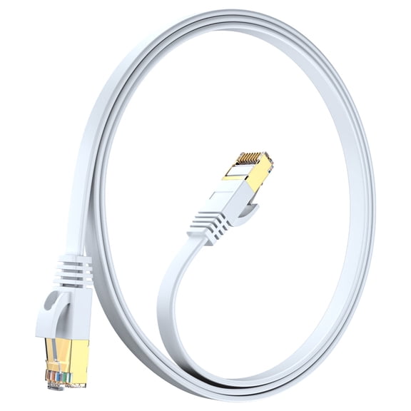 Ethernet Cable 3ft, (White) - Cat7 High-Speed LAN Cords for Gaming, Streaming, Router, Modem, PC, PS5, Xbox - Slim & Durable Design (3 Feet)