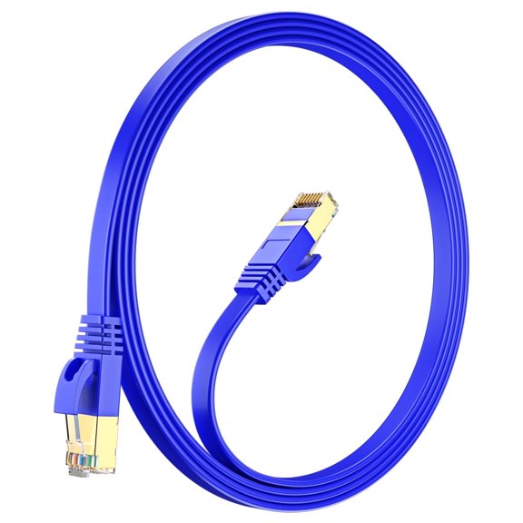 Ethernet Cable 5ft, (Blue) - Cat7 High-Speed LAN Cords for Gaming, Streaming, Router, Modem, PC, PS5, Xbox - Slim & Durable Design (5 Feet)