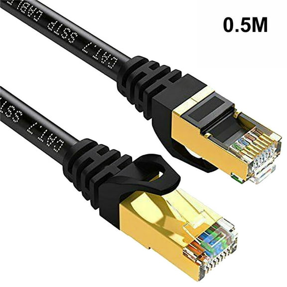 Cat 7 U/FTP Gold Plated Shielded 10Gbps Ethernet RJ45 Network Patch Cable Cord,0.5M
