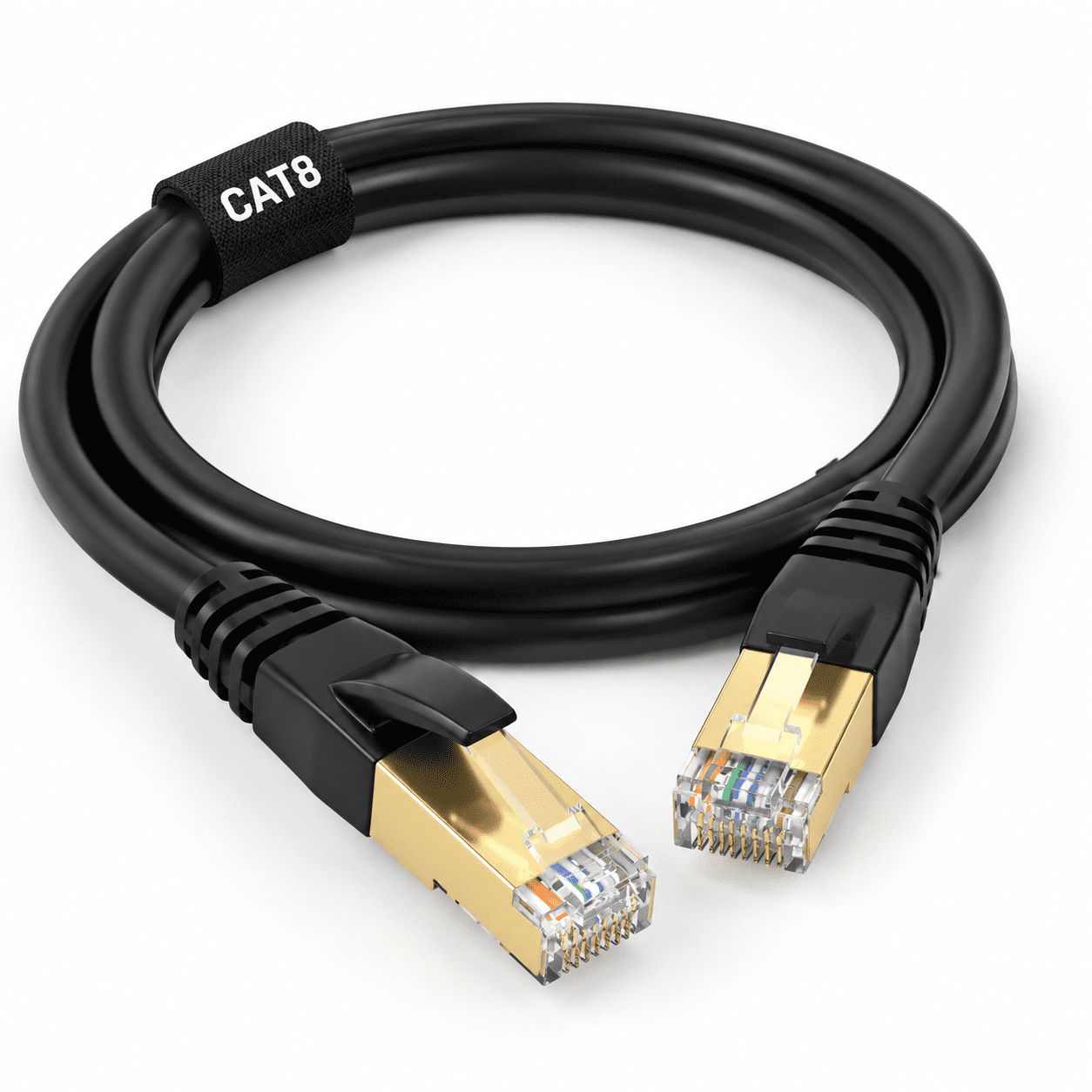 Network Cabloe Rj45 Cat 8 50ft Ethernet Cable, 40Gbps 2000MHz RJ45 Lan Network Cable ...