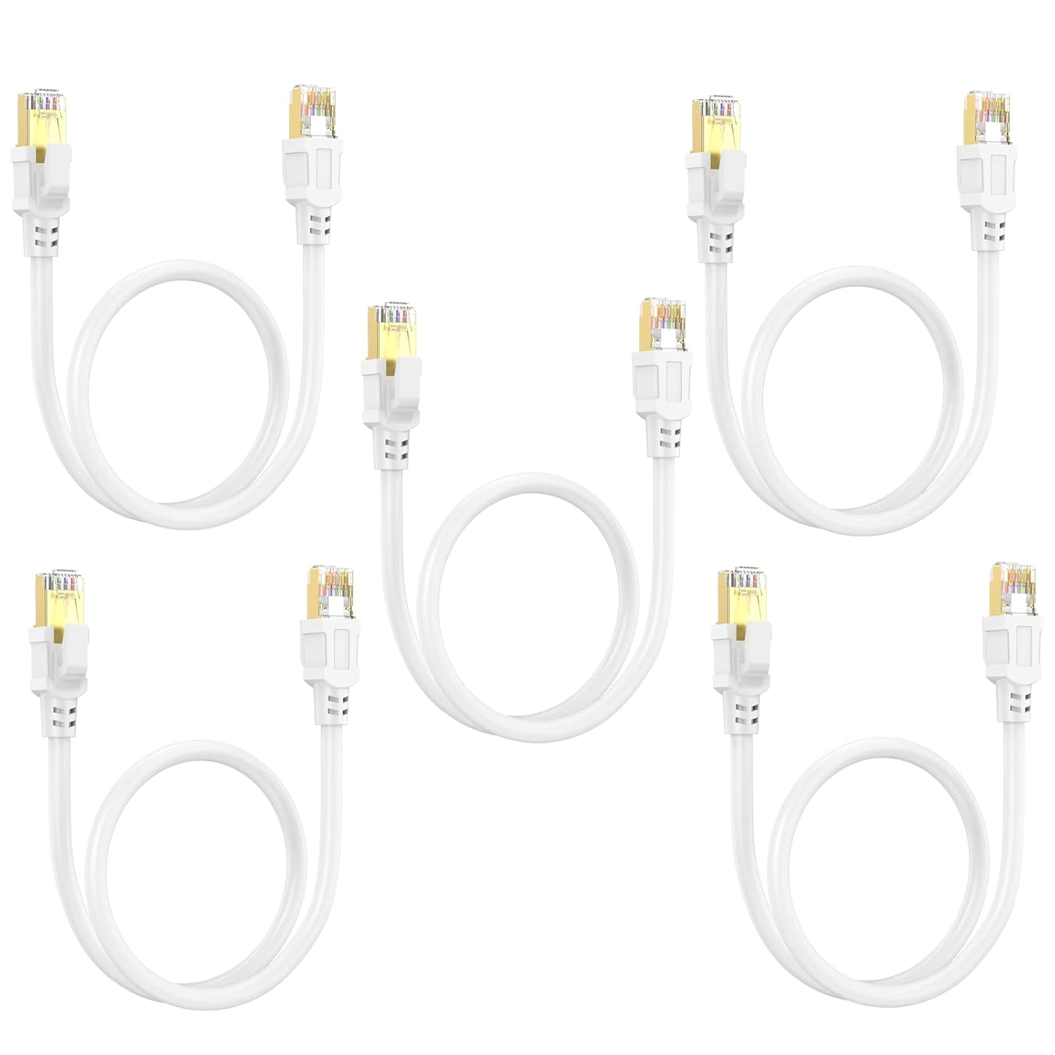 Câble Ethernet Plat Cat 8 30M Fumitt - Haute Vitesse 40Gbps, 2000MHz, Compatible RJ45 Pour Gaming, Box Internet - 6