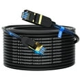 thumbnail image 1 of Cat 8 Ethernet Cable 100ft, Outdoor&Indoor, Heavy Duty High Speed Cat 8 LAN Network Cable, 40Gbps 2000MHz with Gold Plated RJ45 Connector, Weatherproof S/FTP UV Resistant for Router/Modem/Gaming, 1 of 8