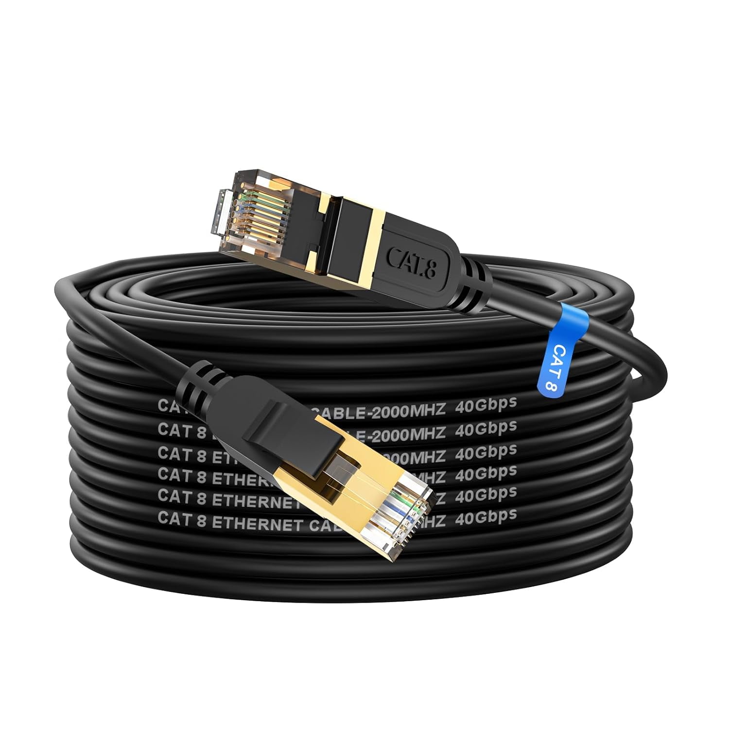 Cat 8 Ethernet Cable, 60FT High Speed Heavy Duty 26AWG Cat8 LAN Network ...