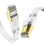 Cat 8 Ethernet Cable 6FT, High Speed 40Gbps, 2000Mhz, 26AWG, Gold Plated RJ45 Connector, Heavy Duty Network LAN Internet Cable, for Outdoor&Indoor, Faster than Cat7/Cat6/Cat5-White