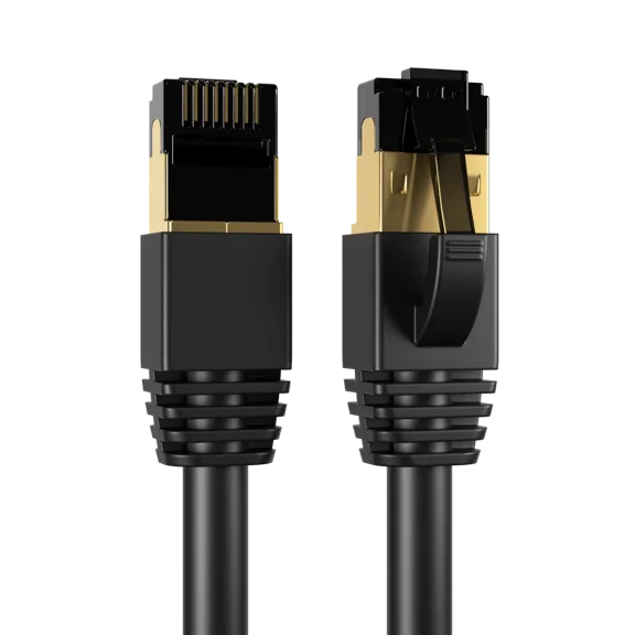 2FT Cat8 Ethernet Cable Copper Shielded RJ45 Cord for Router, PC, Gaming, Servers, PoE Security Cameras, Smart TVs, 40Gbps High-Speed Network Patch, Black, Cables Direct Online