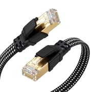 Dutevolns Cat 8 Ethernet Cable16.4 FT, High Speed 40Gbps 2000Mhz Braided Network Internet Cable with Gold Plated RJ45 Connector, Heavy Duty LAN Cable S/FTP UV Resistant for Router/Gaming/PC