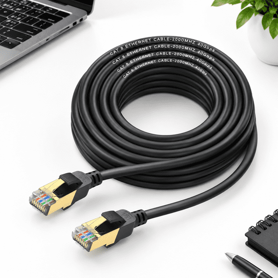 Cat 8 Long Ethernet Cable 150ft High Speed Heavy Duty 26awg Cat8 Lan ...