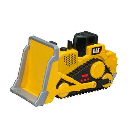 CAT 9” Big Builder Bulldozer Toy with Moving Blade and Tracks, Heavy-Duty Indoor/Outdoor Sandbox Construction Vehicle for Kids
