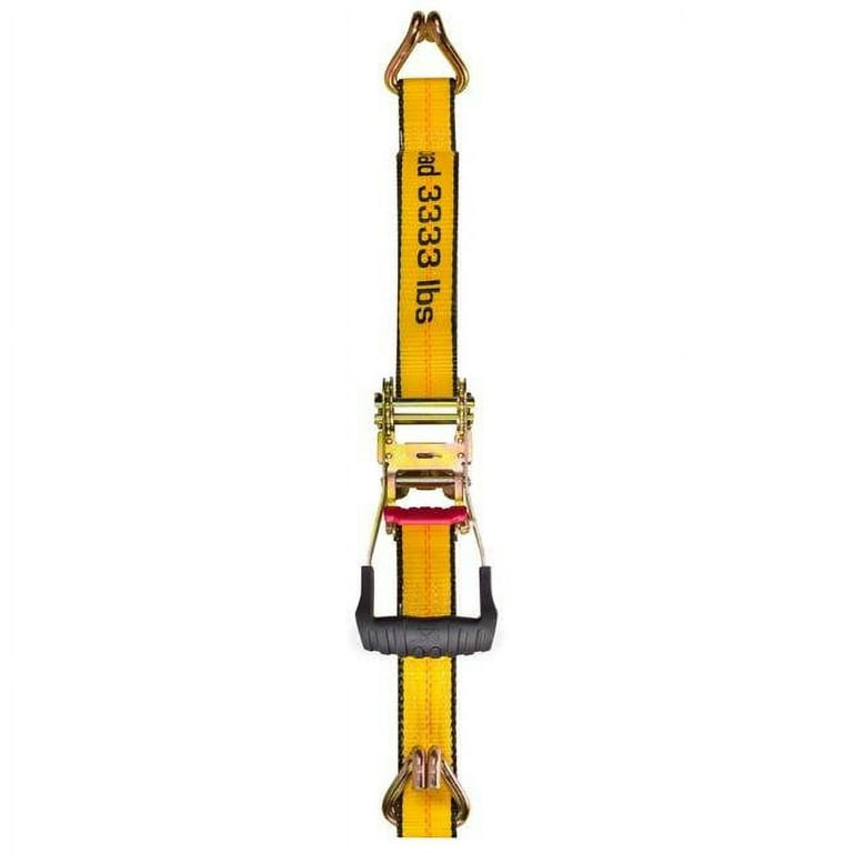 27 ft. Heavy-Duty Ratcheting 3333 lbs. Truck Tie Down Strap J-Hooks 27 ft. Heavy-Duty Ratcheting 3333 lbs. Truck Tie Down Strap J-Hooks