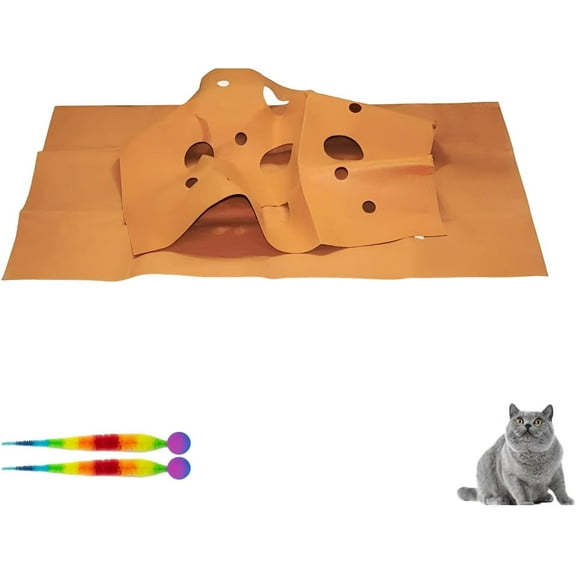 Cat Activity Mat, Interactive Play Mat for Cats, Foldable Ripple Toy, Soft Activity Pad Encouraging Exercise and Hunting, Easy to Clean Indoor Cat Rug, Fun Enrichment Play(1pc)