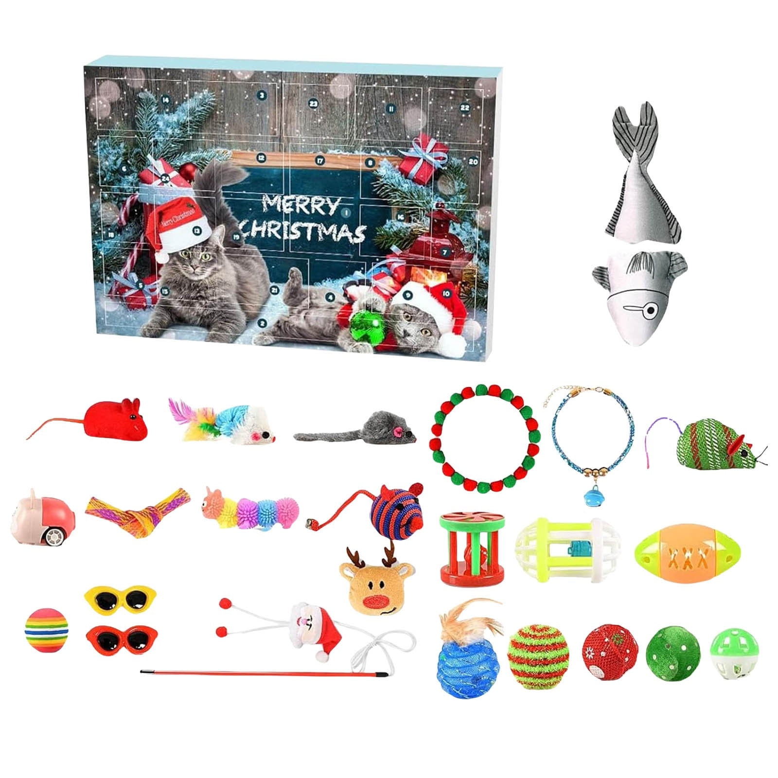 Cat Advent Calendar 202424 Days of Interactive Fun with 24 Cat Toys Christmas Advent Calendar