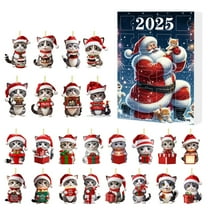 Cat Advent Calendar 2025 with 24 Cat Figurines Christmas Holiday Cat Ornaments for Tree Home Décor Cat Owners Acrylic Kitten Pendant Countdown Calendar Animal Lover Gift