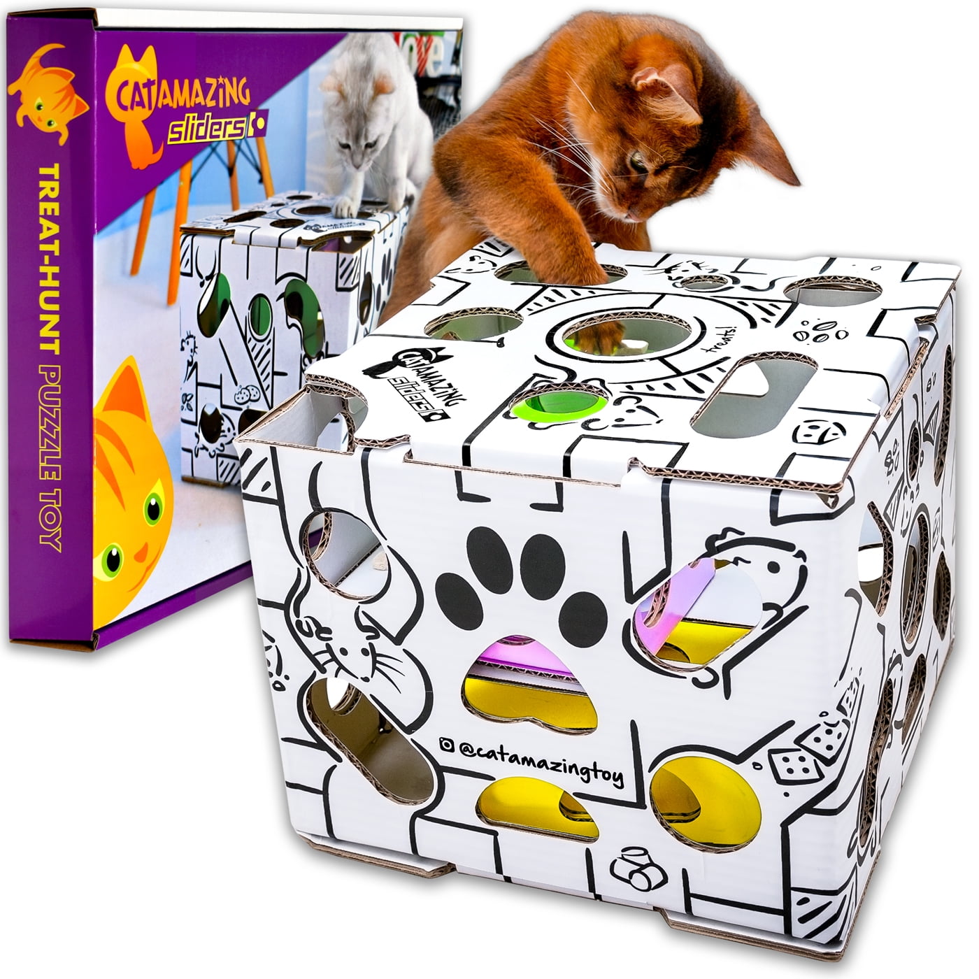  Cat Amazing Classic – Cat Puzzle Feeder – Interactive  Enrichment Toy – Treat Puzzle Box – Food Maze for Indoor Cats : Pet Mice  And Animal Toys : Pet Supplies