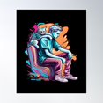 thumbnail image 1 of Cat And A Human Trying To Claim The Warm And Cozy Spot Poster Wall Art, Modern Wall Decor, 30x30 UNFRAMED, 1 of 3