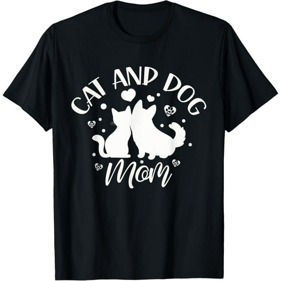 Cat And Dog Mom Girl Lover Dogs Cats Mother Mommy Mama T-Shirt100% cotton